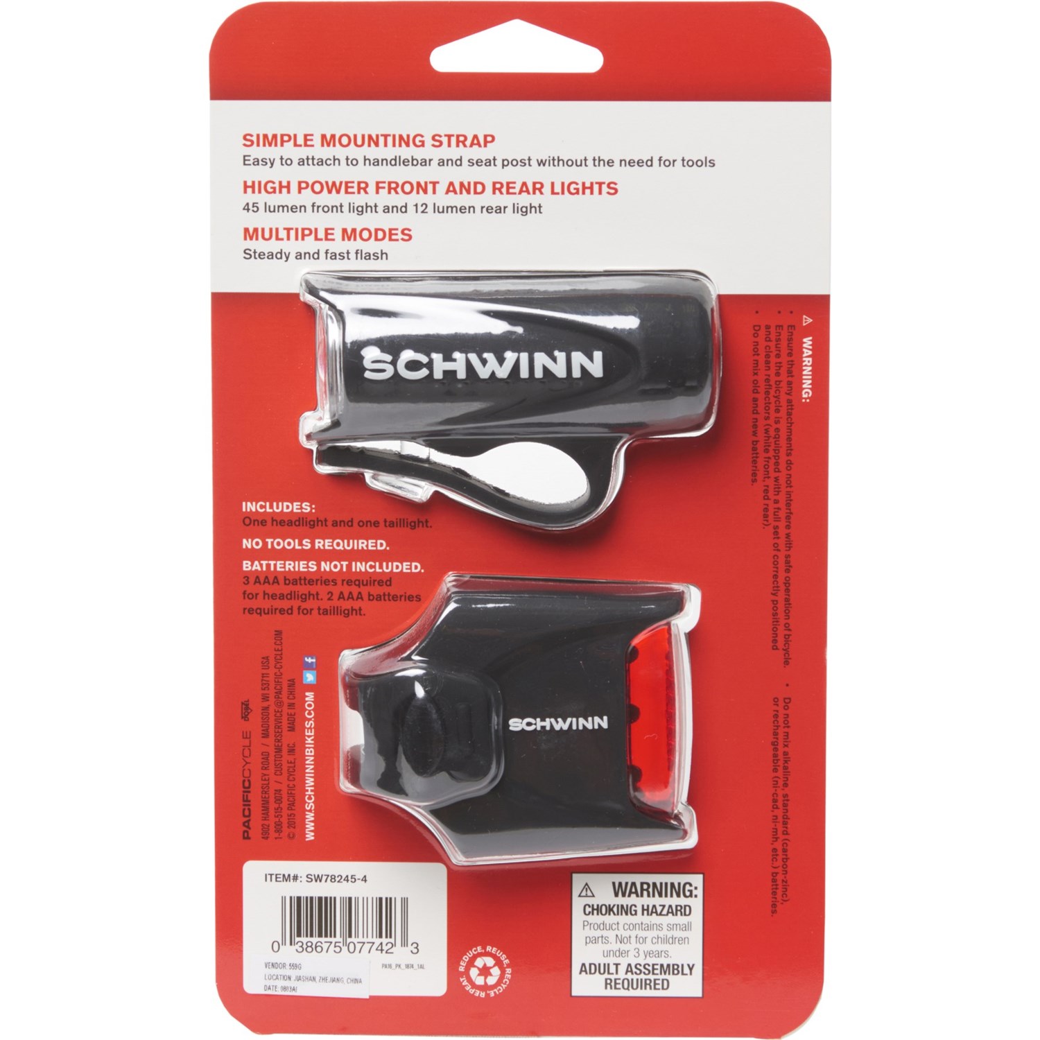 schwinn bike light battery