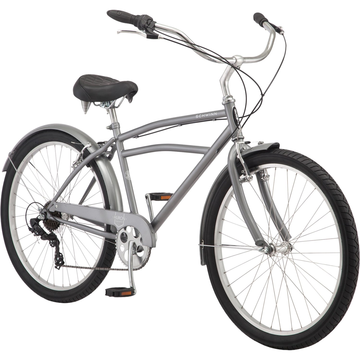 Schwinn Huron 7-Speed Cruiser Bike | Grey | Steel