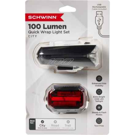 Schwinn Quick Wrap USB Bike Light Set - 100 Lumens in Multi