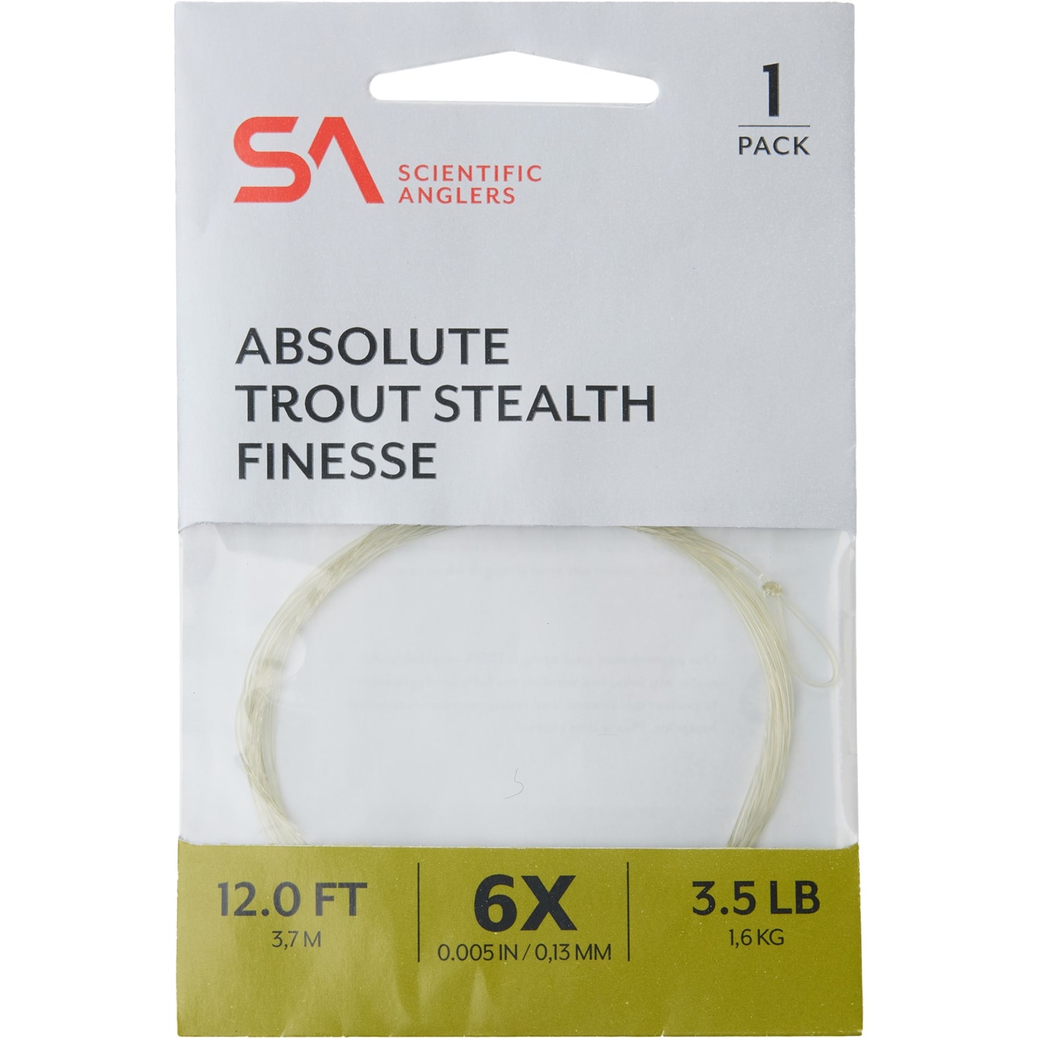 Scientific Anglers Absolute Trout Stealth Finesse Leader - 6X, 12 ...
