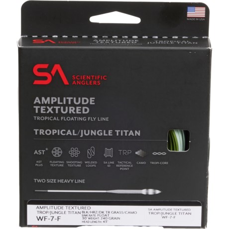 Scientific Anglers Amplitude Textured Tropical-Jungle Floating Fly Line in Black/Horizon/Dark Turtle Grass/Camo