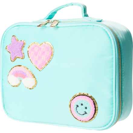 SCOOL DAZE Lunch Box (For Girls) in Aqua With Patches