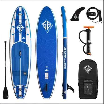 Scott Burke Quest Inflatable Stand-Up Paddle Board Package - 11’ in White/Blue