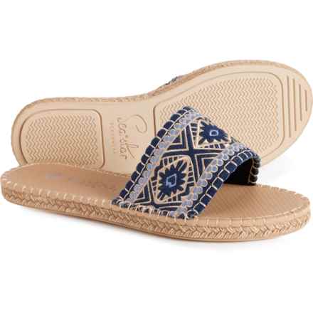 Sea Star Beachwear Peeples Song Boho Embroidered Cabana Slides (For Women) in Spartina