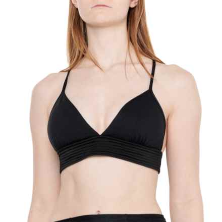 Seafolly Quilted Fixed Triangle Bikini Top in Black