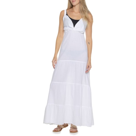 pleased Sierra Maxi Dress ホワイト キャミワンピ Seaspice Cotton Deep V-Neck Maxi Dress - Sleeveless - Save 57%