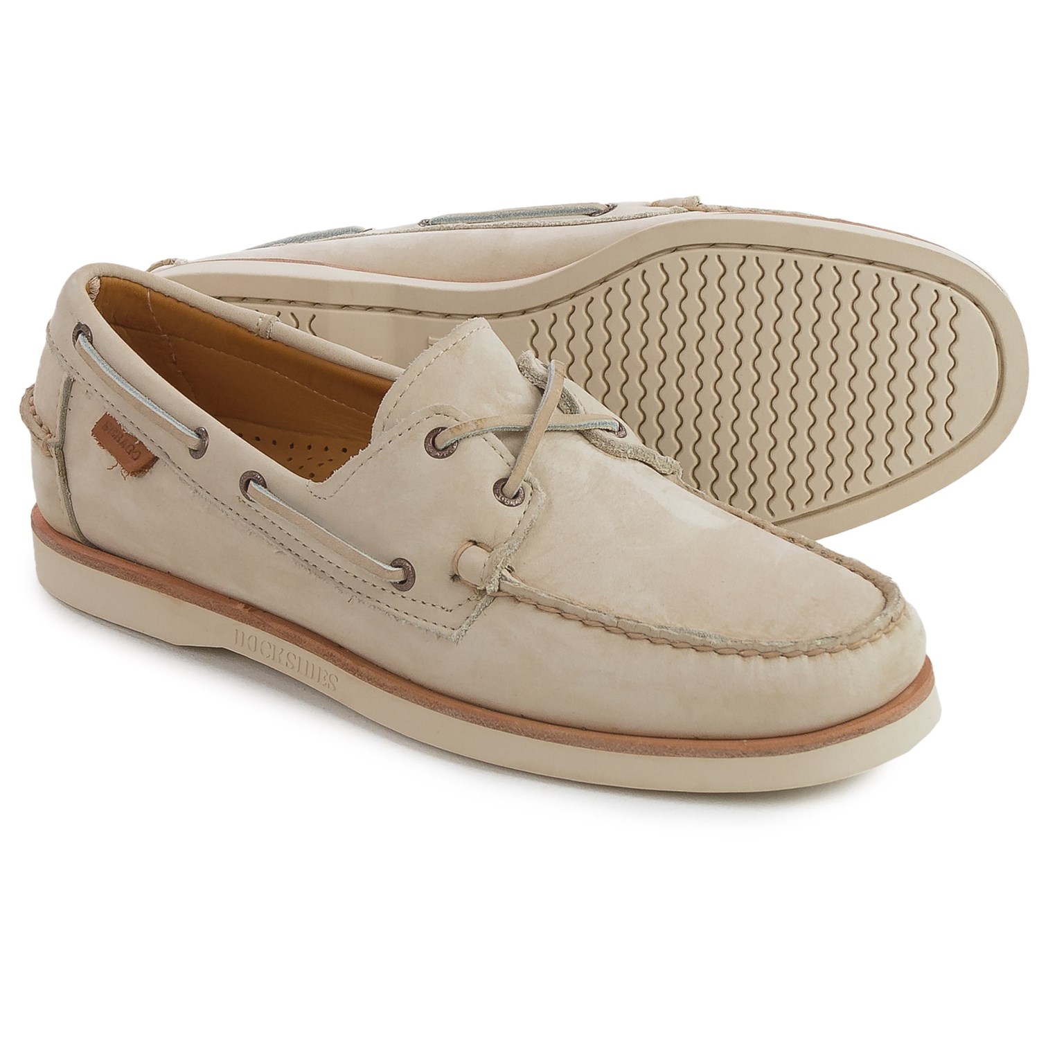 mens beige boat shoes