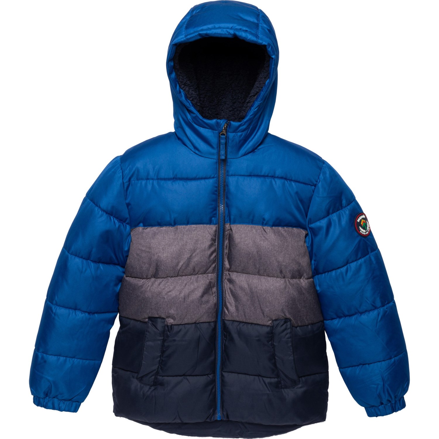 Coats for Boys Fleece Lined Snowboard Hooded Colorblock Winter Puffer Jacket 