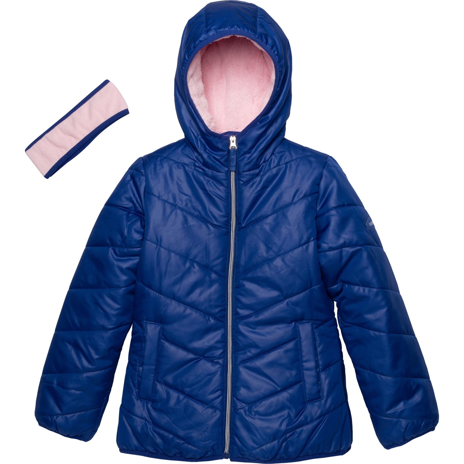 girls navy quilted jacket