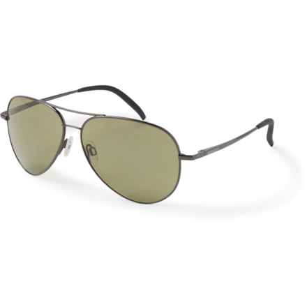 Serengeti Made in Italy Carrara Aviator Sunglasses (For Men and Women) in Shiny Dark Gunmetal
