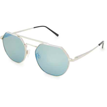 Serengeti Made in Italy Shelby Aviator Sunglasses - Polarized, Photochromic in Shiny Silver/Saturn/Blue