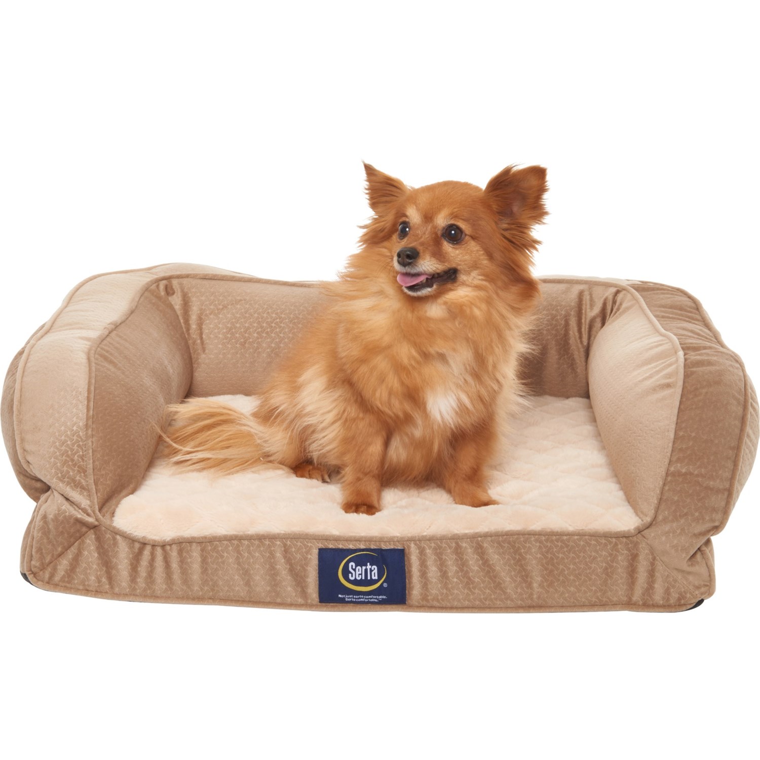 Serta Mini Quilted Couch Dog Bed 24x20 Tan Bone Save 45   Serta Mini Quilted Couch Dog Bed 24x20 Tan Bone In Tan~p~24hru 02~1500.2102 