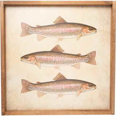 Seven Anchor 24x24” Triple Fish Wall Art in Multi