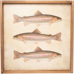 Seven Anchor 24x24” Triple Fish Wall Art in Neutrals
