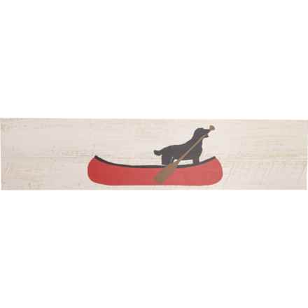 Seven Anchor 5.5x23.5” Dog in Canoe Wooden Sign in Multi