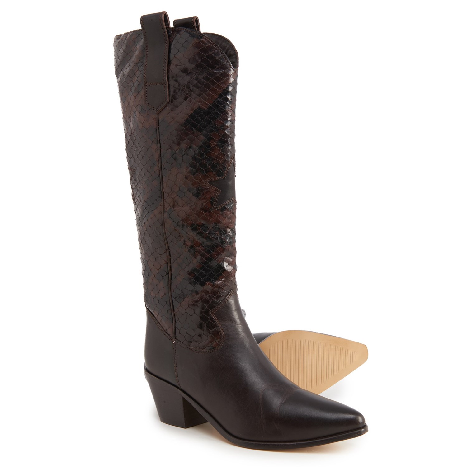 leather cowboy boots womens