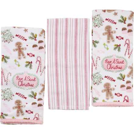 Shabby Chic Sweet Christmas Treats Kitchen Towel Set - 3-Pack, 18x28” in Multi/Blush