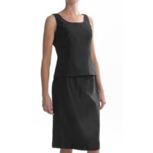 Shantung Sleeveless Shell and Skirt Set - 2-Piece (For Women) in Black - 2nds