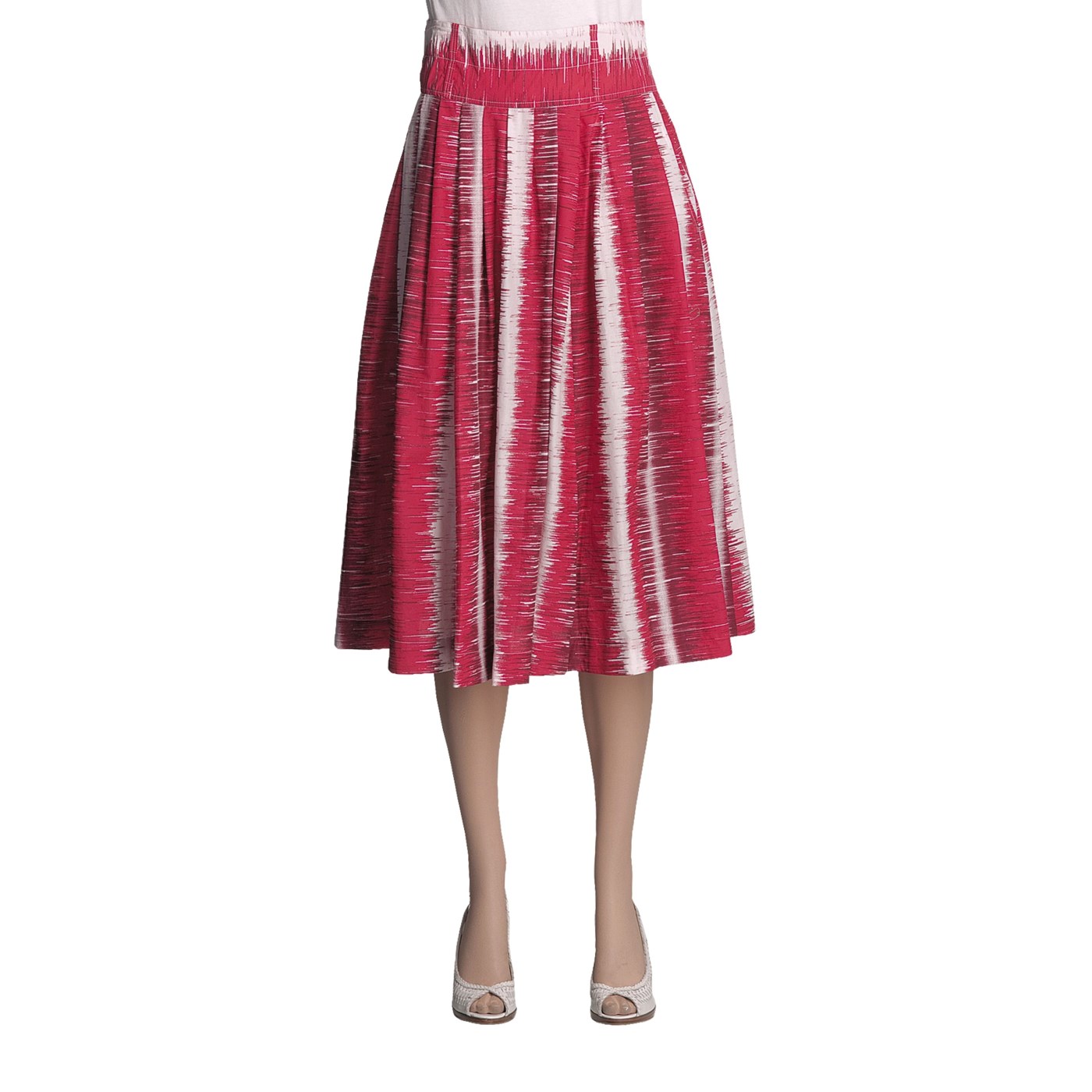 Sharagano Pleated Cotton Skirt (For Women) in Red   Closeouts