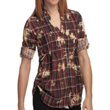 She’s Cool Side Tie Tunic Shirt - Cotton, 3/4 Sleeve (For Women) in Red - Closeouts