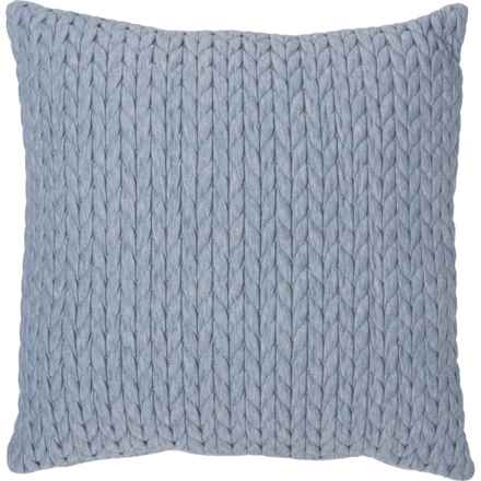 Sheffield Home Jersey Quilted Herringbone Throw Pillow - 20x20”, Synthetic Down Fill in Blue