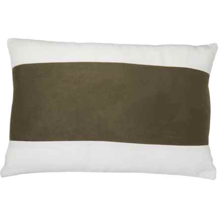 Sheffield Home Relaxed Stripe Throw Pillow 16x24” in Olive