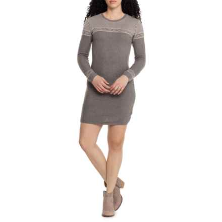 Sherpa Adventure Gear Maya Texture Sweater Dress - Long Sleeve in Maato Grey