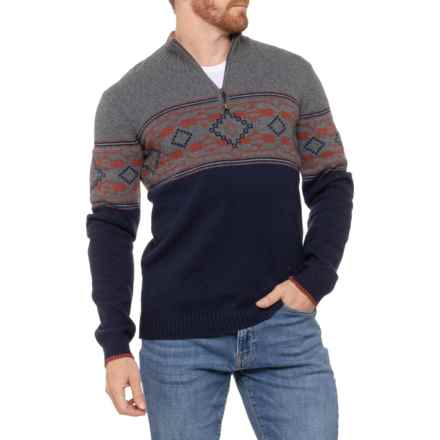 Sherpa Adventure Gear Tej Eco Sweater - Zip Neck, Organic Cotton, Merino Wool in Rathee Blue