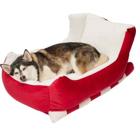 SHERRY KLEIN Christmas Sled Dog Bed - 32x22” in Multi