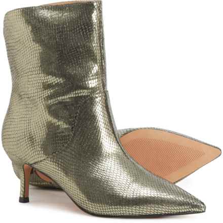 SHOE THE BEAR® Amia Print Boots - Leather, Pull-On (For Women) in Silver Olive