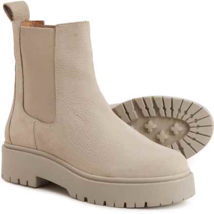 SHOECOLATE Made in India Platform Chelsea Boots - Nubuck (For Women) in Off White