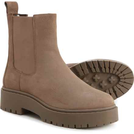 SHOECOLATE Made in India Platform Chelsea Boots - Nubuck (For Women) in Taupe
