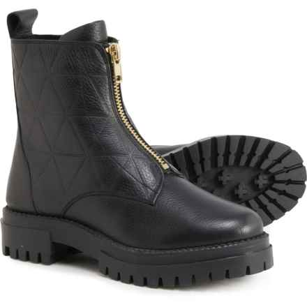 SHOECOLATE Made in India Quilted Zip Boots - Leather (For Women) in Black