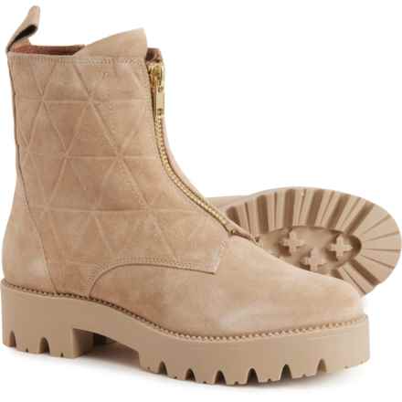 SHOECOLATE Made in India Quilted Zip Boots - Suede (For Women) in Cappuccino
