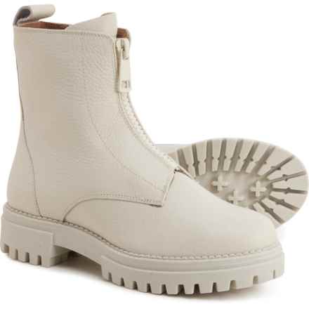 SHOECOLATE Made in India Zip Boots - Leather (For Women) in Off White