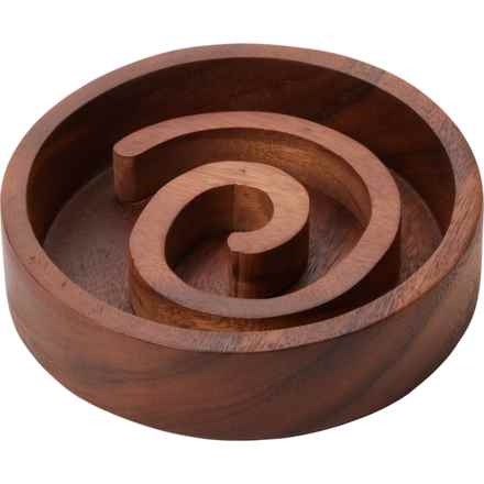 SIAM MANDALAY Wooden Slow Dog Feeder Bowl in Multi 1