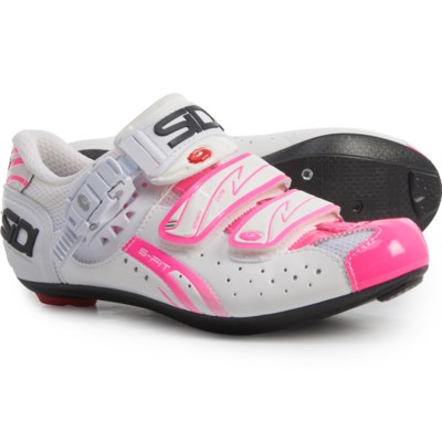 pink cycling shoes