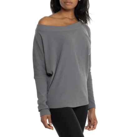 SIELLA Ribbed Cotton Lounge Shirt - Long Sleeve in Oxford Grey