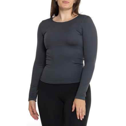 SIELLA Seamless Ribbed Shirt - Long Sleeve in India Ink