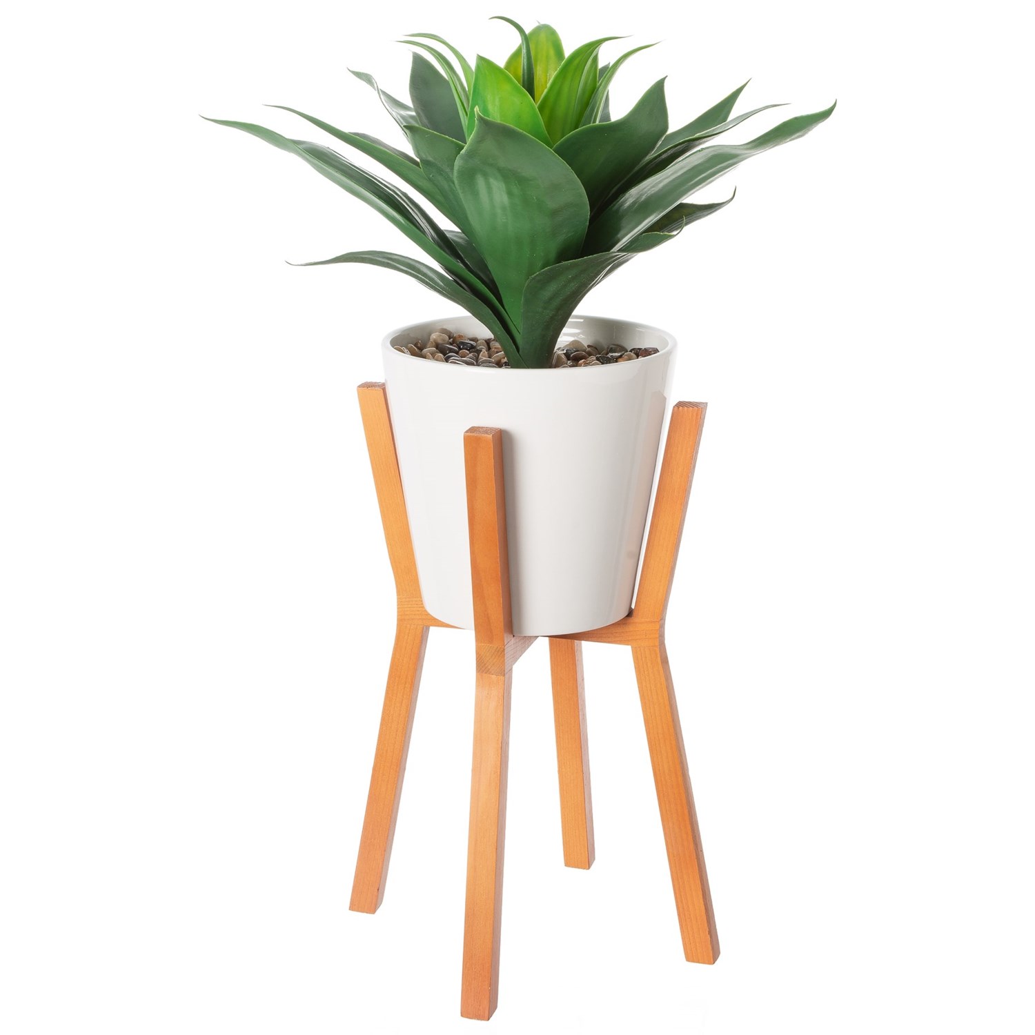 Siena Floral Accents Aloe in Ceramic Pot with Wooden Stand 26”