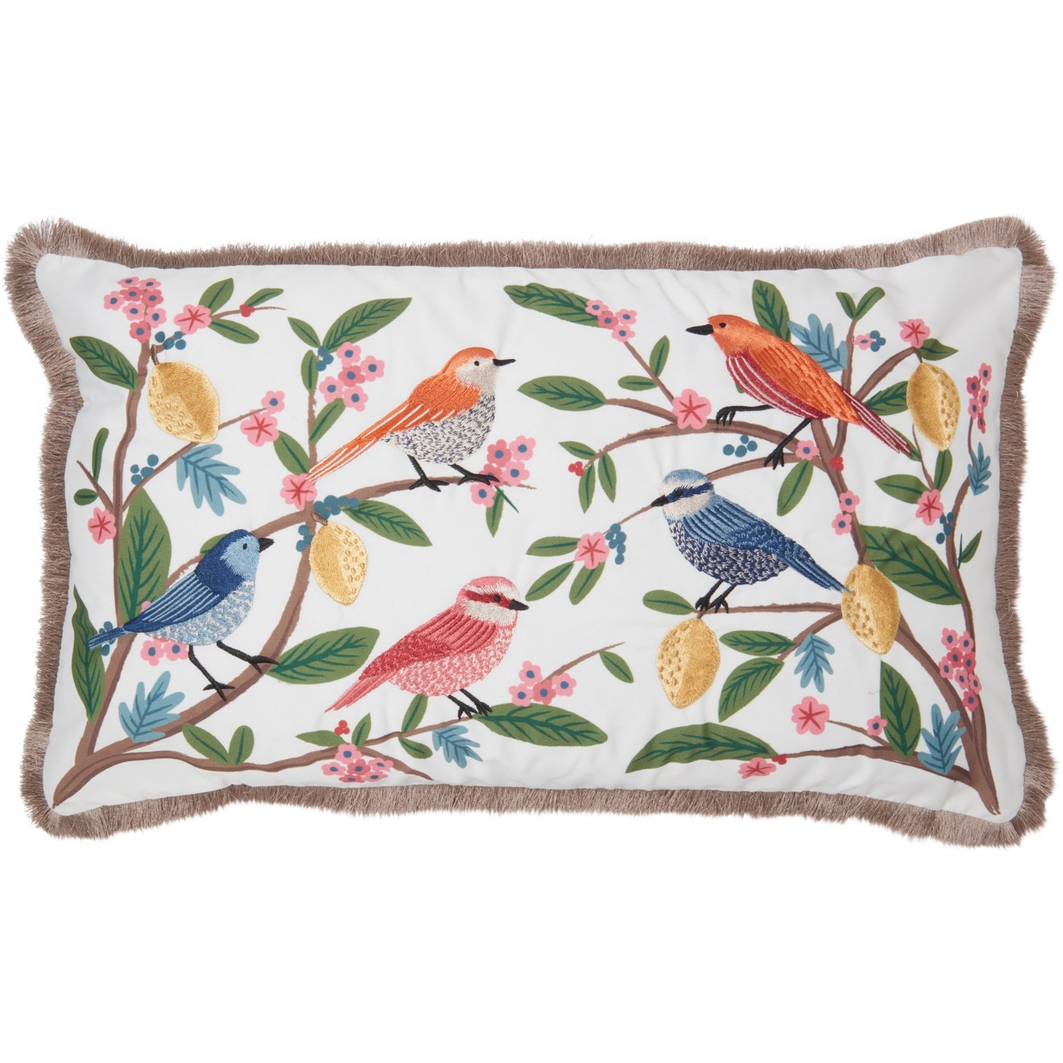 Sigrid Olsen Botany Birds Throw Pillow - Feather Fill, 14x24” - Save 42%