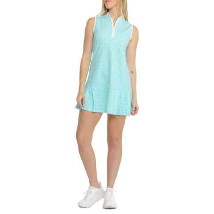 Sigrid Olsen Collared Dress with Shorts - UPF 50, Zip Neck, Sleeveless in Sweet Circles