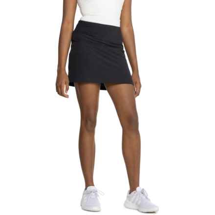 Sigrid Olsen Dolphin Hem Woven Active Skirt in Black Beauty