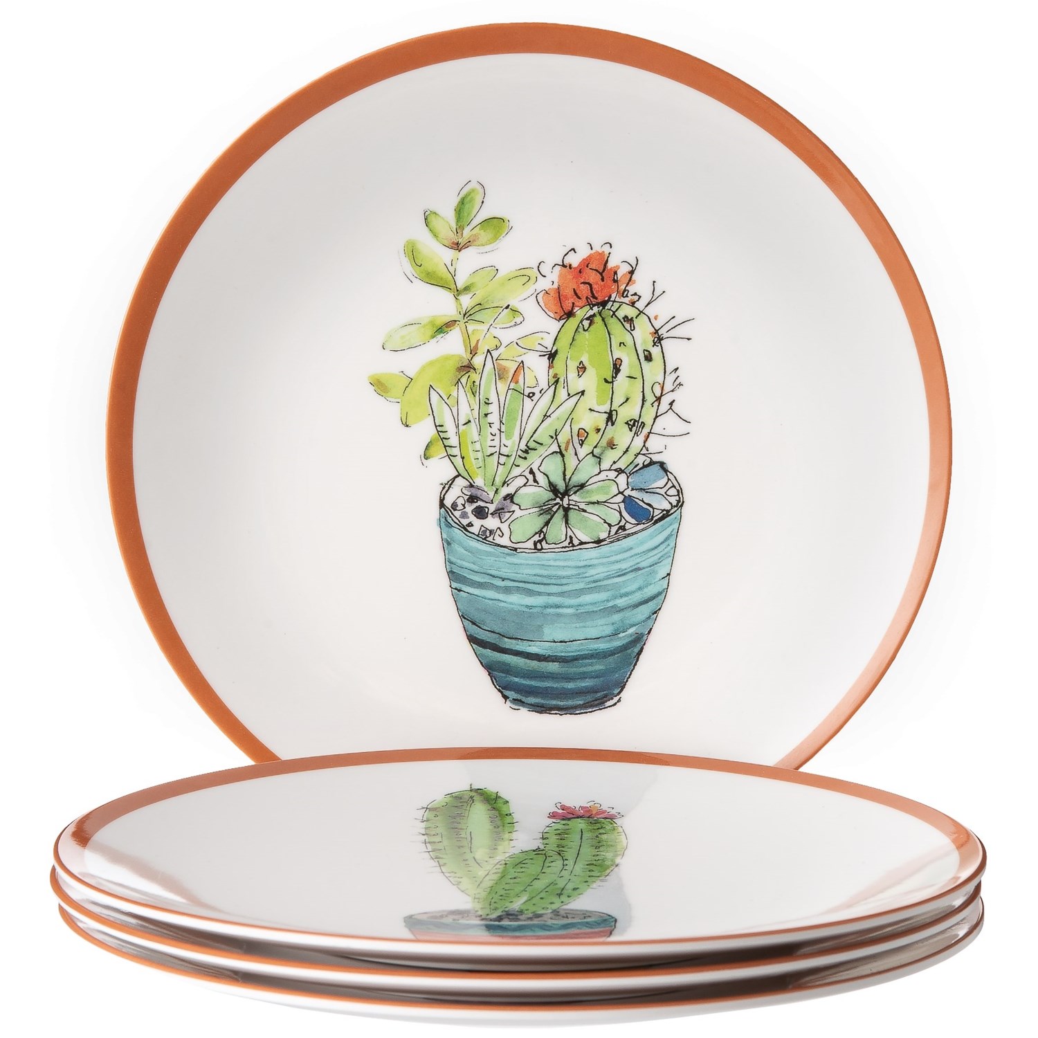 Sigrid Olsen Fern Cacti Melamine Appetizer Plates Set of 4 Save 30