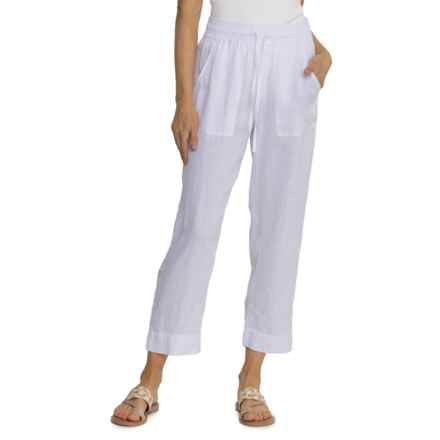 Sigrid Olsen Straight-Leg Linen Pants in Brilliant White