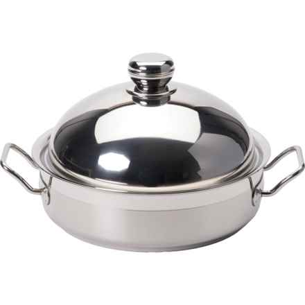 Silga Made in Italy Teknika® Low Brasier with Lid - 5.5 qt. in Silver