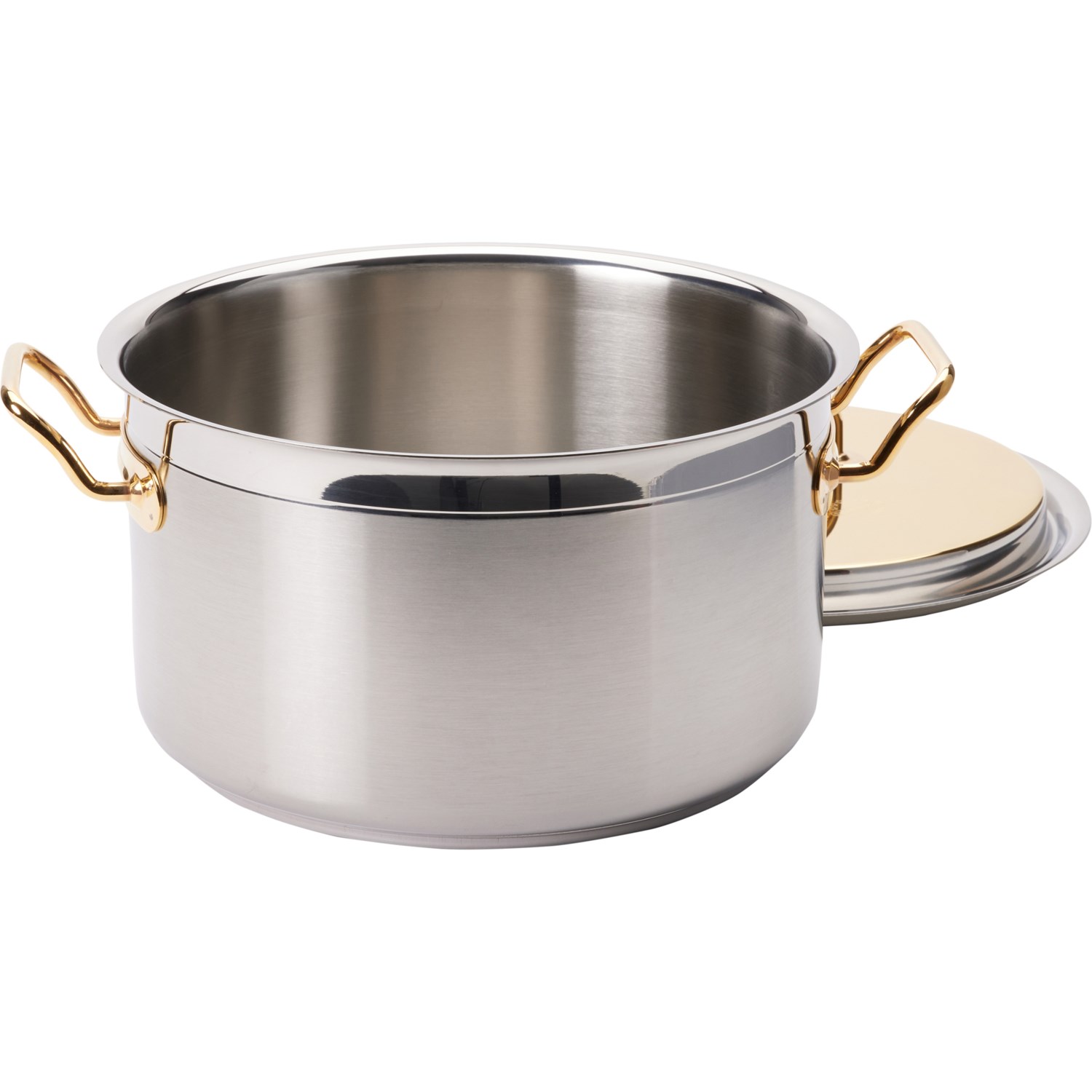 Silga Milano Teknika Gold-Plated Stock Pot with Lid | Unisex | Multi | Steel