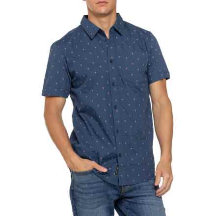 SILVER JEANS CO Flamingo Print Pocket Shirt - Short Sleeve in Mid Blue