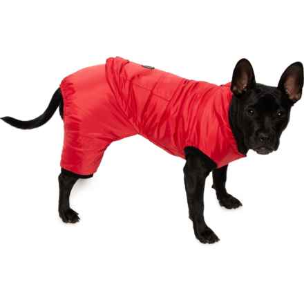 Silver Paw Detachable Pants Dog Snowsuit - Insulated in Red