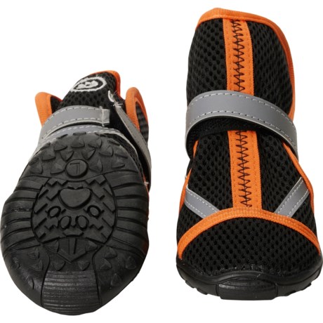 Silver Paw Easy-Fit All-Terrain Dog Boots - 4-Pack in Black/Orange